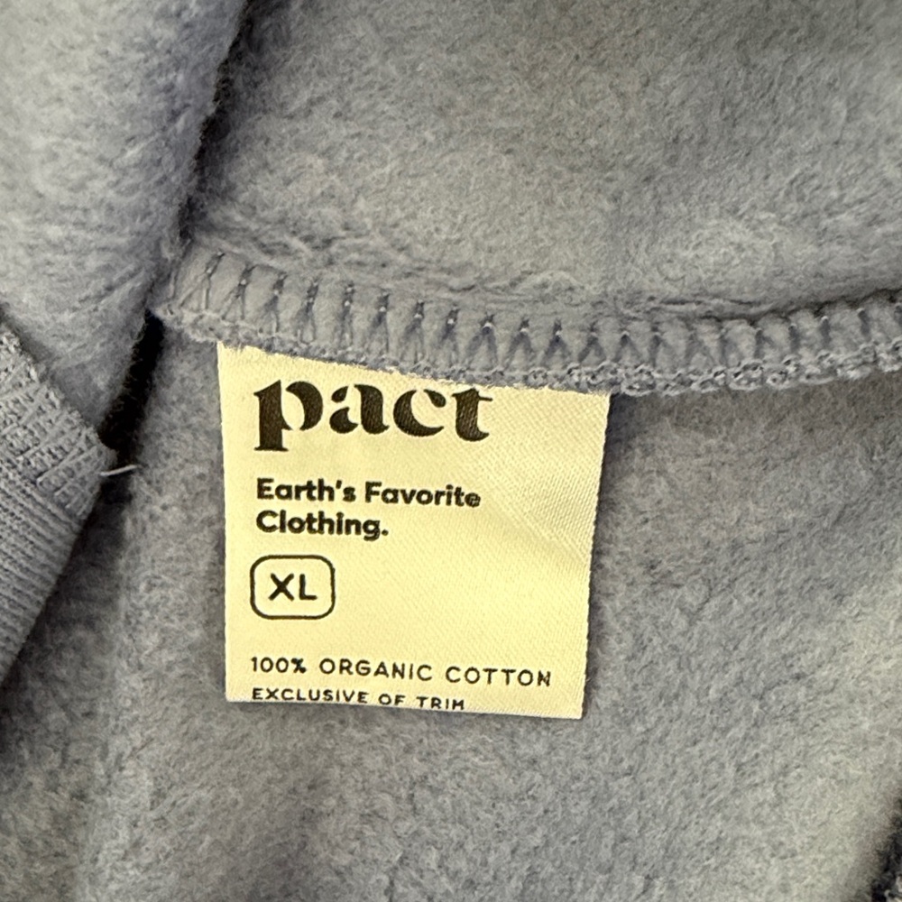 Pact Cloud Brushed Fleece Zip Hoodie Blue Ice size XL - Picture 6 of 6